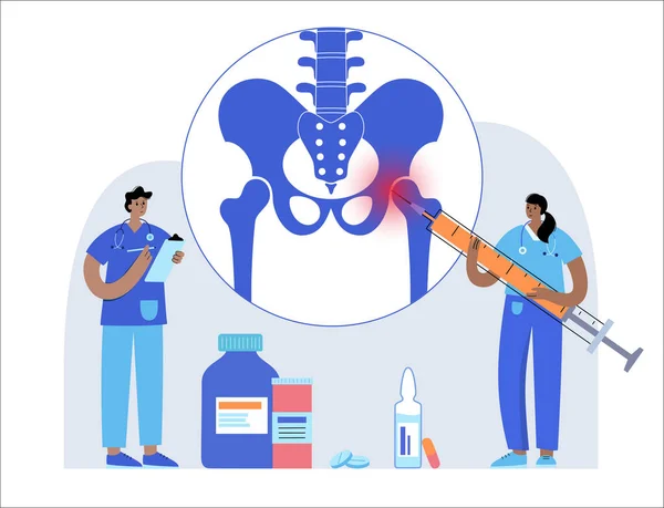 Kalça eklemi enjeksiyonu — Stok Vektör