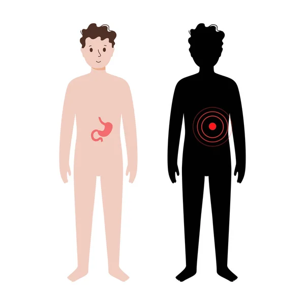 Bolest v mužském těle — Stockový vektor