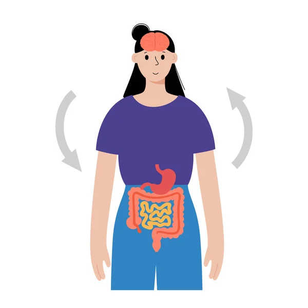 Connessione cerebrale intestinale — Vettoriale Stock