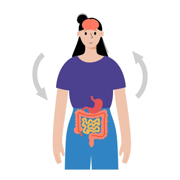 Conexão do cérebro intestinal —  Vetores de Stock