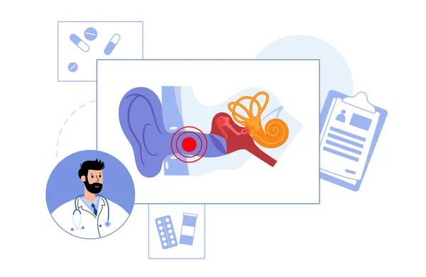 Léčba Otitis externa — Stockový vektor