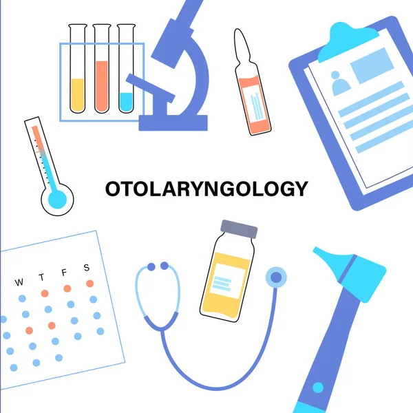 Concetto di strumenti otorinolaringoiatrici — Vettoriale Stock