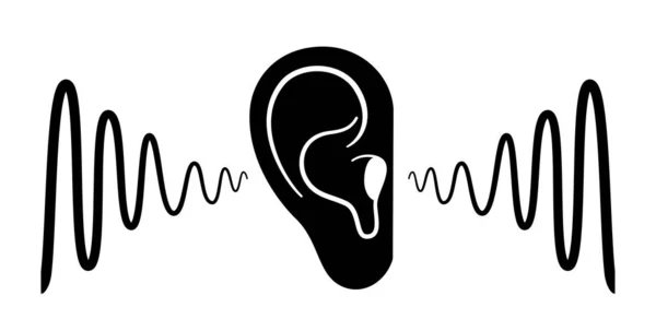 Icono auditivo humano — Vector de stock