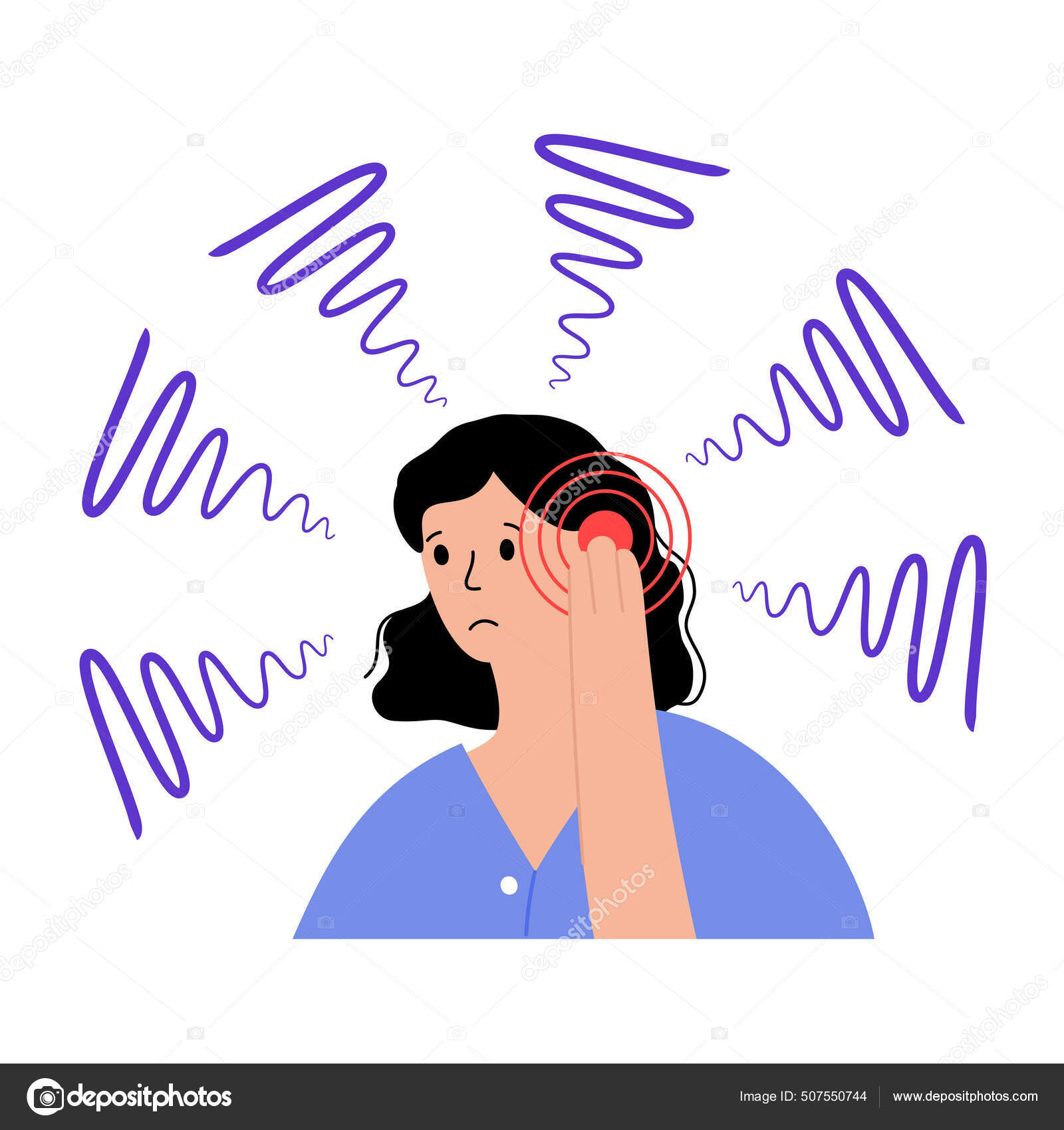 Tinnitus disease concept Stock Vector by ©Pikovit 507550744