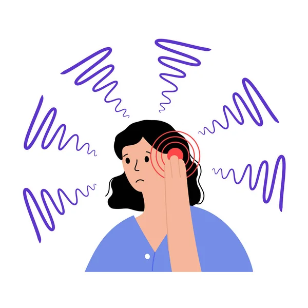 Concepto de enfermedad de Tinnitus — Vector de stock