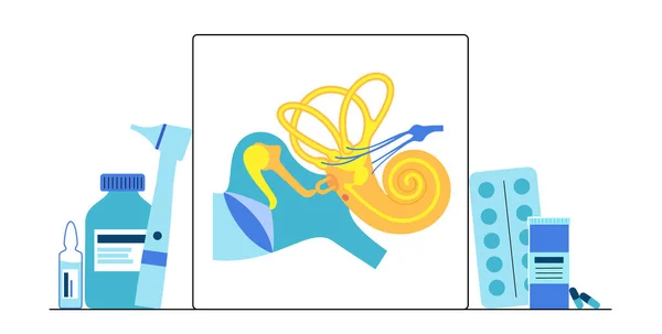 Concepto clínico de otorrinolaringología — Archivo Imágenes Vectoriales