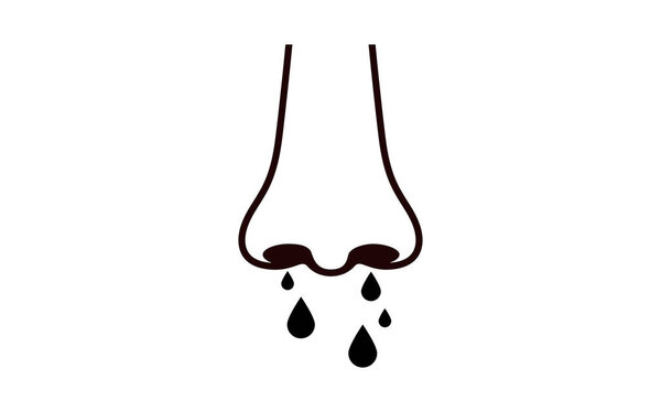 Runny nose medical poster. Sneeze, flu, allergy, virus or congestion. Infection and rhinitis symptoms. Human anatomy and healthcare. Nasal discharge and tissue for ENT, cold, and respiratory disease