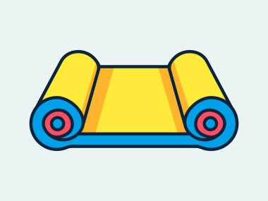 Düz illüstrasyon biçiminde yoga mat vektörü