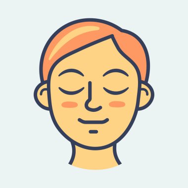 Düz illüstrasyon biçiminde Sakin Yüz vektörü