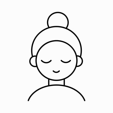 İzole edilmiş düz resimli Sakin Yüz ana hatları simgesi 