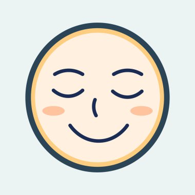 Düz illüstrasyon biçiminde Sakin Yüz vektörü