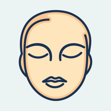 Düz illüstrasyon biçiminde Sakin Yüz vektörü