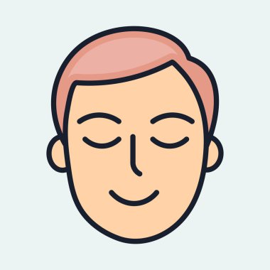 Düz illüstrasyon biçiminde Sakin Yüz vektörü