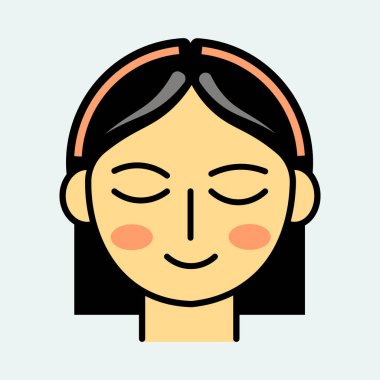 Düz illüstrasyon biçiminde Sakin Yüz vektörü