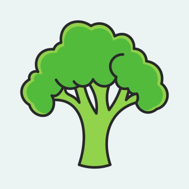 Basit yeşil brokoli ikonu yiyecek ve beslenme temaları için sağlıklı bir sebze ikonu