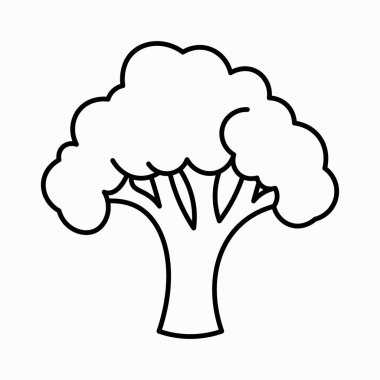 Sağlıklı yeşil sebze taçlandırılmış brokoli çiçeklerinin basit bir taslağı.