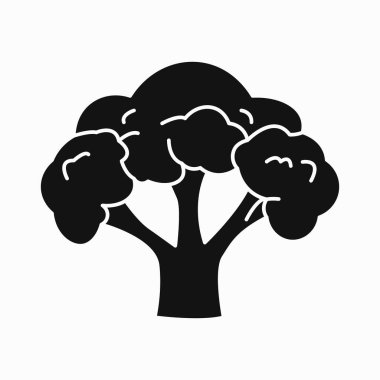 Brokoli çiçeğinin basit siyah silueti Sebze ikonu sembolü