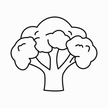 Taze sebzeli brokoli çizimi. Sağlıklı gıda ana hatları.