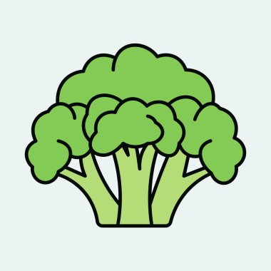 Taze yeşil brokoli çiçekleri sağlıklı sebze ikonu grafikleri