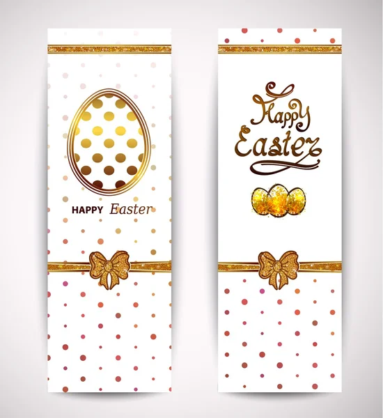 Tarjeta de felicitación feliz Pascua con huevos de Pascua — Vector de stock