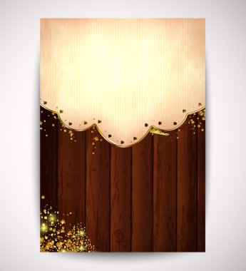 arka plan ile çerçeve yumuşak tonlarda ahşap plakalar vektör.