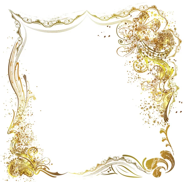 Блестящая золотая рамка в роскошном стиле — стоковый вектор
