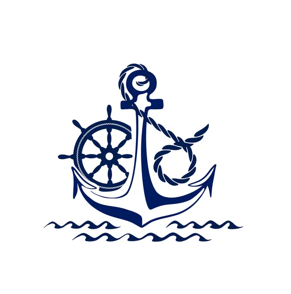 Conjunto de emblemas marinos. Ilustración vectorial dibujada a mano. Motivos del mar . — Vector de stock