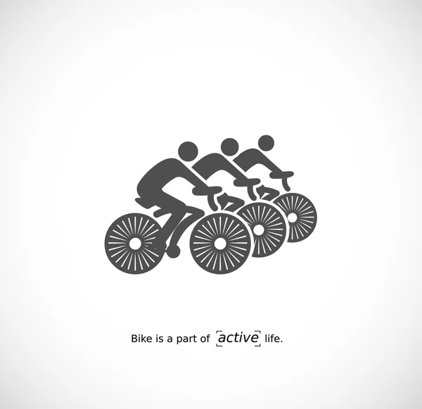 Le groupe de cyclistes icône. Le concept de vie active . — Image vectorielle