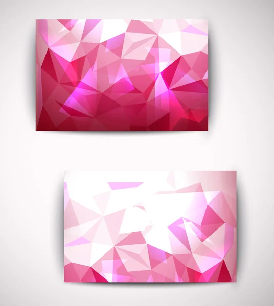 Tarjetas triangulares de color rosa con gradiente claro a blanco. obtendrá éxito en atraer la atención de los clientes . — Archivo Imágenes Vectoriales