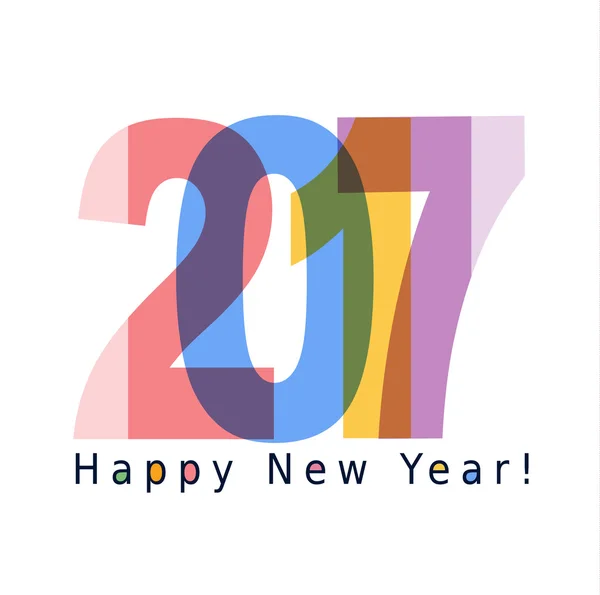 W 2017 roku. Logo kolorowe dla karty z pozdrowieniami i kalendarz. — Wektor stockowy