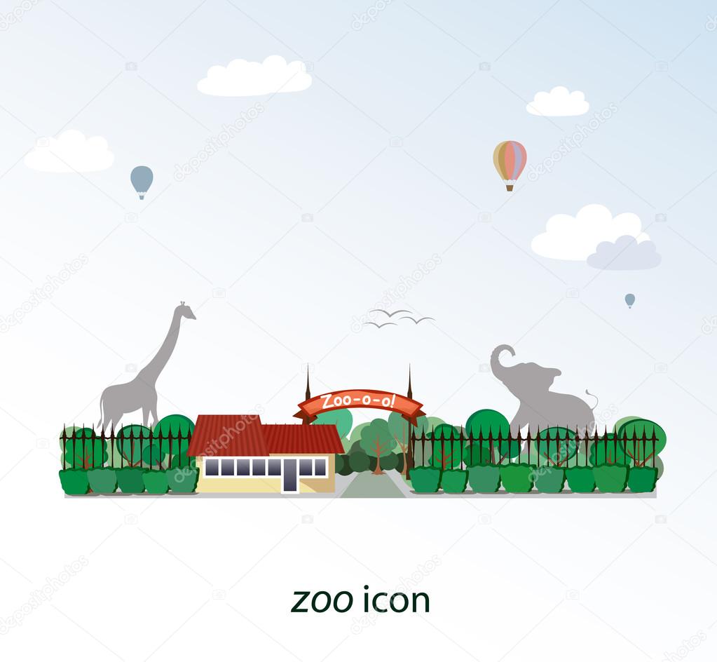 The icon of zoo. Behind the trees you could see the elephant and giraffe silhouettes.