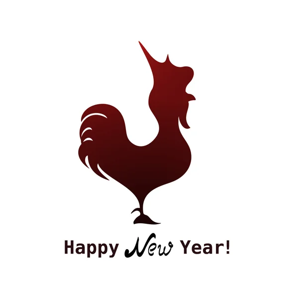 2017 年の象徴として赤い雄鶏はかわいいアイコン. — ストックベクタ