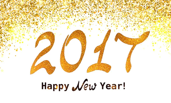 Modern tarzda yeni yıl 2017 parıltı altın.
