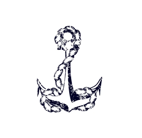 O ícone de âncora velha com corda bonito amarrado — Vetor de Stock