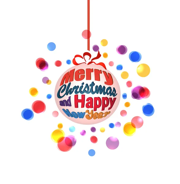 The New Year and Merry Christmas greeting text pattern in cute round shape. Used for the cards of modern style. — Stock Vector