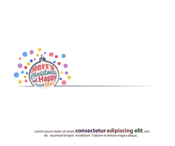 Yeni yıl ve mutlu Noeller tebrik metin kenarlığı Noel ağacı oyuncak şeklinde. Modern tarzda kartları için kullanılan. 