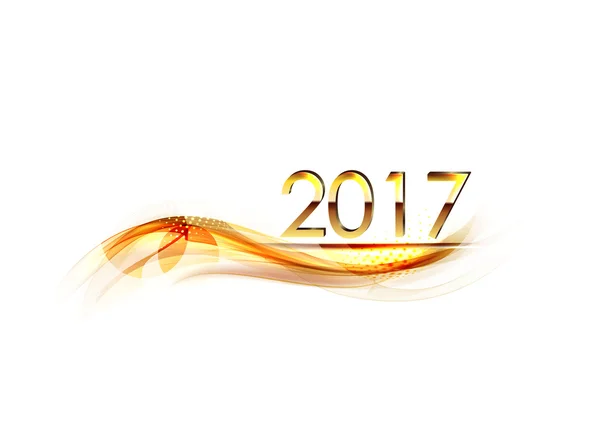 Fényes arany hullám a logó az év 2017. Vector háttér — Stock Vector