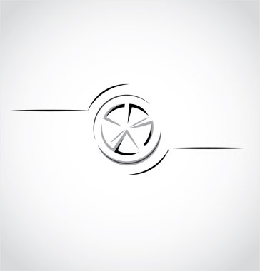 abstract car wheel, rim logo clipart