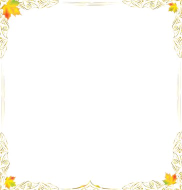 Sonbahar yapraklarının çerçevesi