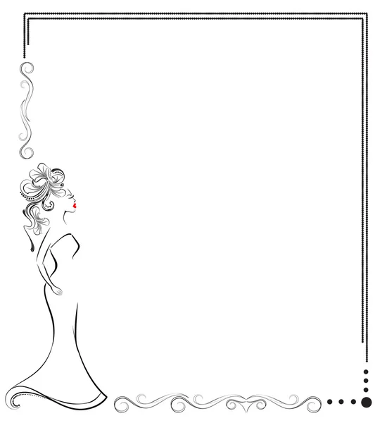 Woman silhouette background — Stock vektor