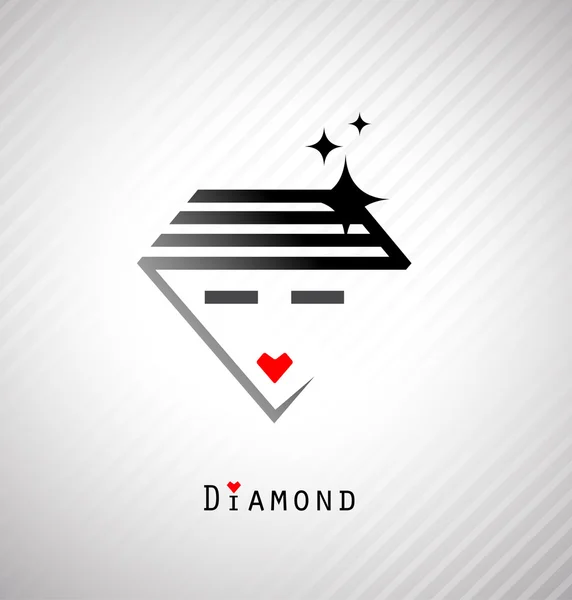 Жінка і символ діаманта — стоковий вектор