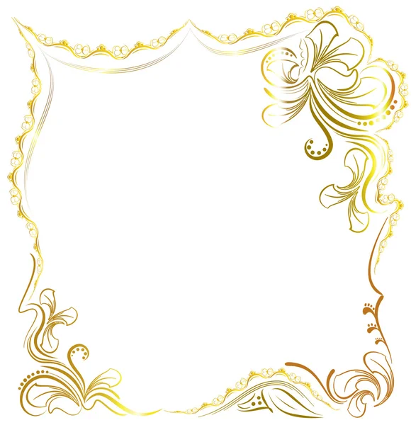 Frame with golden ornaments — ストックベクタ