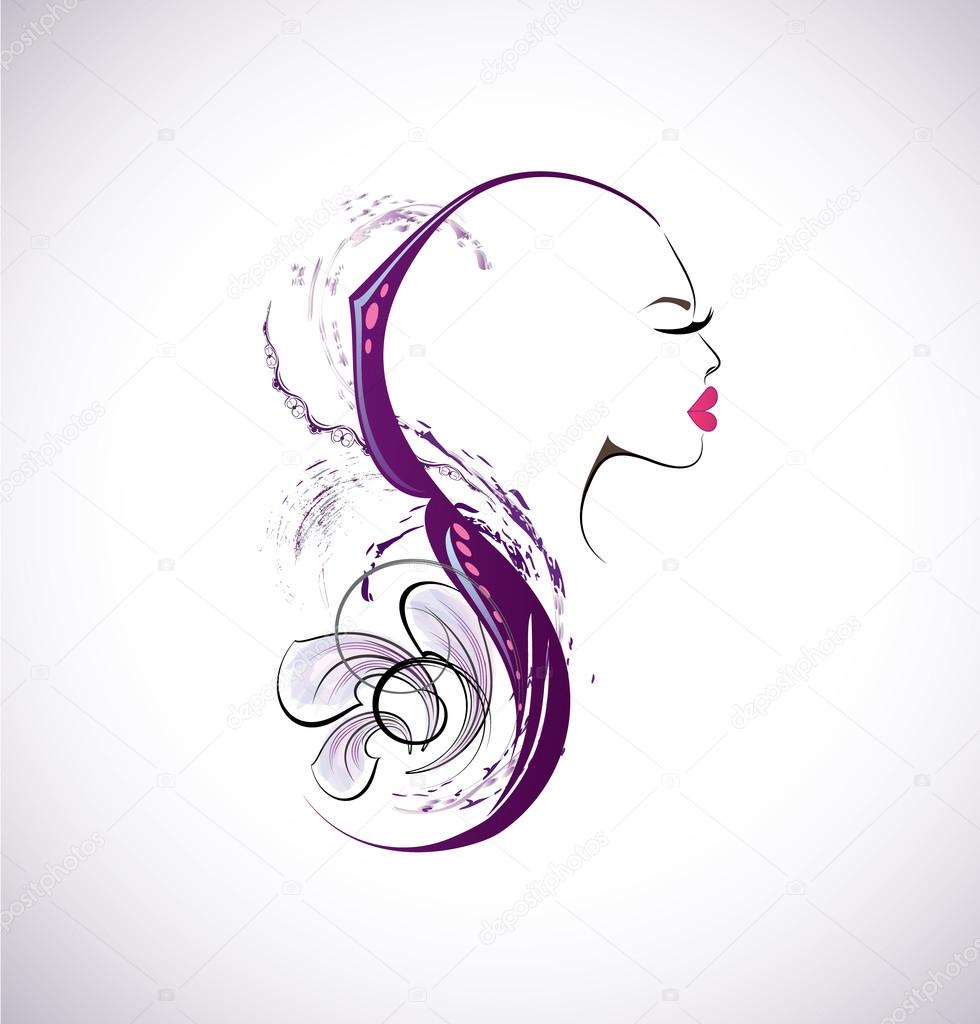 woman silhouette artistic logo
