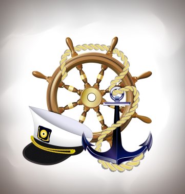 marine emblem, sea travel concept clipart
