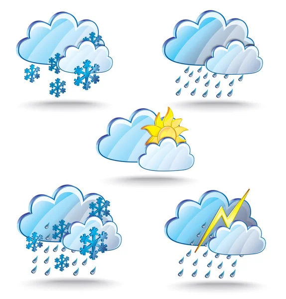 Saison, icônes météo — Image vectorielle
