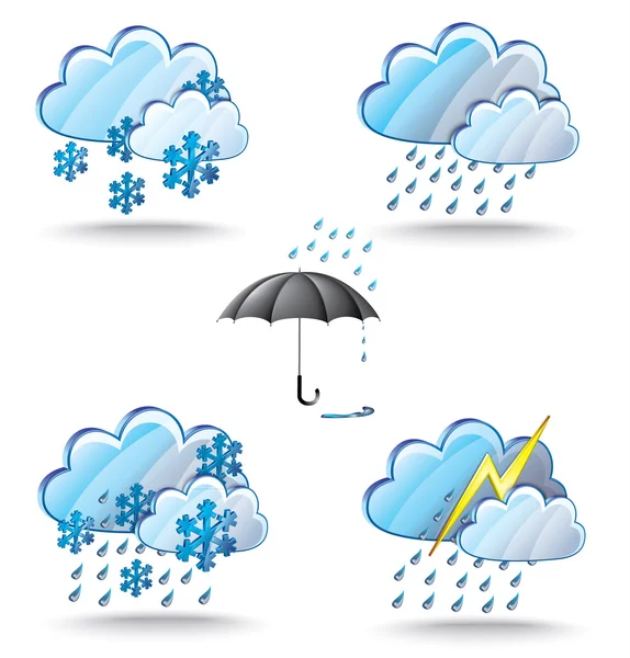 Saison, icônes météo — Image vectorielle