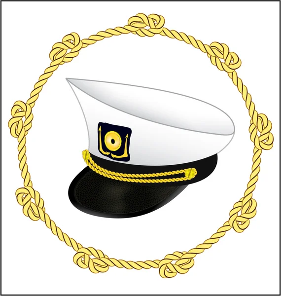Sailor, skipper cap emblem — Stock Vector