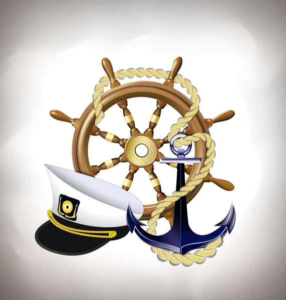 Emblema marino, concepto de viaje por mar — Archivo Imágenes Vectoriales