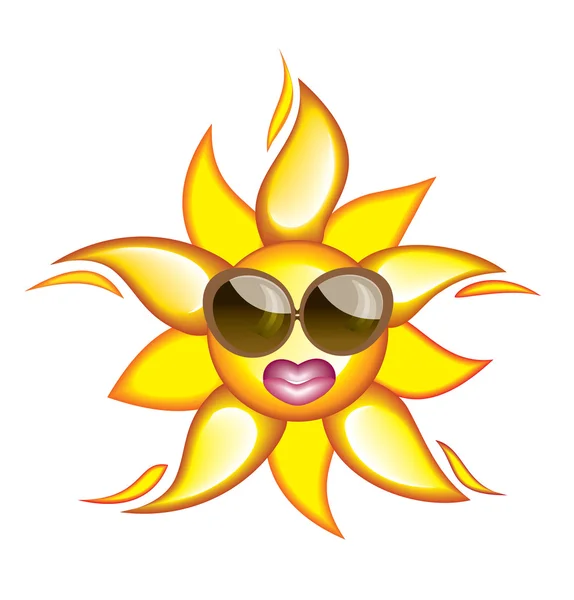 Cartoon sun icon — Stock Vector