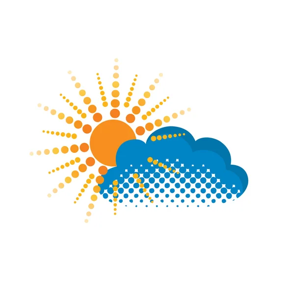 Піктограма сонця і хмарної погоди — стоковий вектор